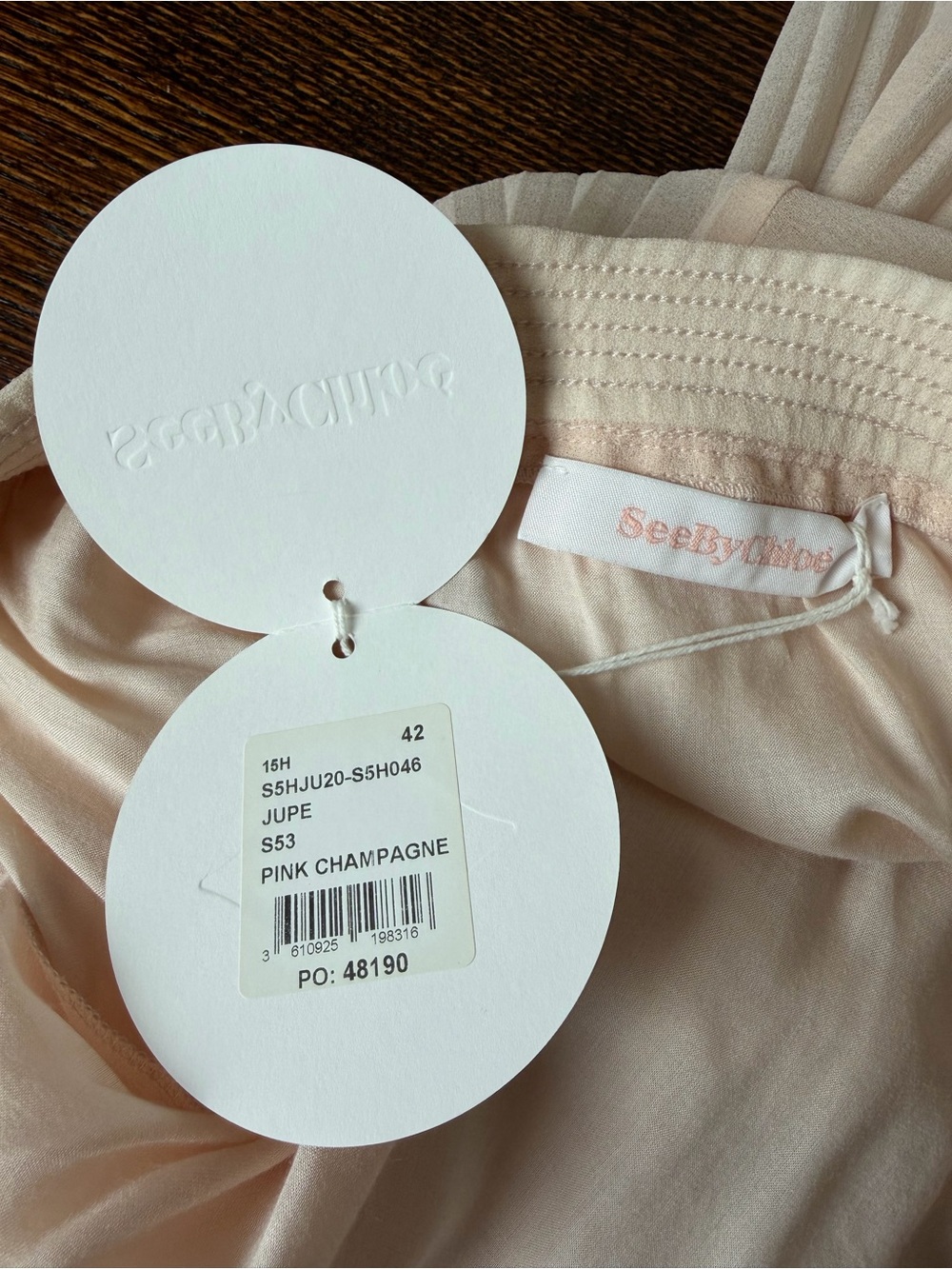 See by Chloé Pleated Georgette Chiffon Maxi Skirt FR42 - Picture 10 of 13